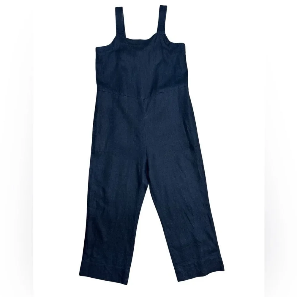Everlane Linen Jumpsuit in Washed Black Size 4